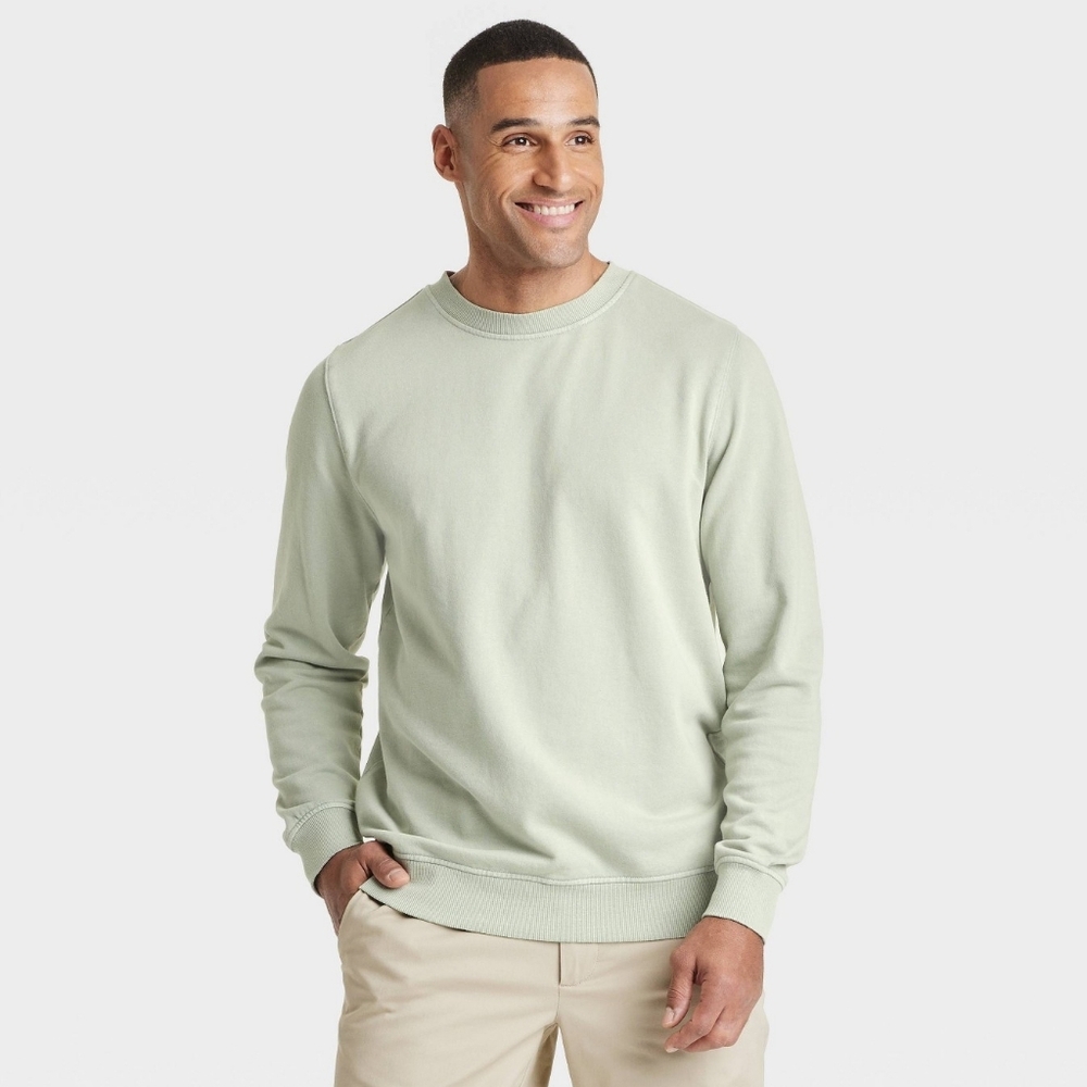 NWT Mens French Terry Crewneck Pullover Sweatshirt - Picture 2 of 5